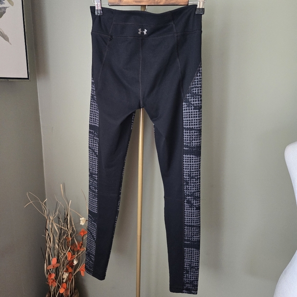 Under Armour Heat Gear Leggings sz Small Black/Gray - Picture 2 of 5